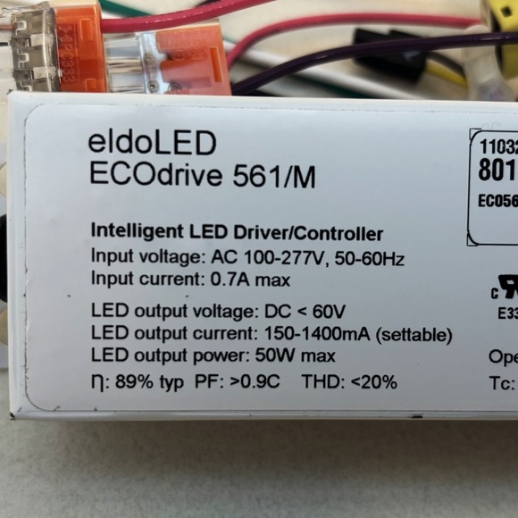 eldoLED ECOdrive 561M Intelligent LED Driver Controller 50W 100-277V AC Lighting - Picture 2 of 6